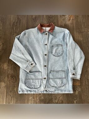 Vintage 80s/90s SUN BELT Workwear Light Wash Denim Chore Barn Jacket Size M